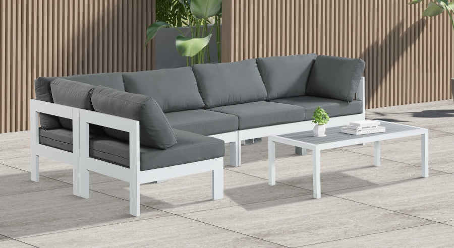 [HOT DEAL] Nizuc Fabric / Foam / Aluminum Grey Outdoor Patio Modular Sectional