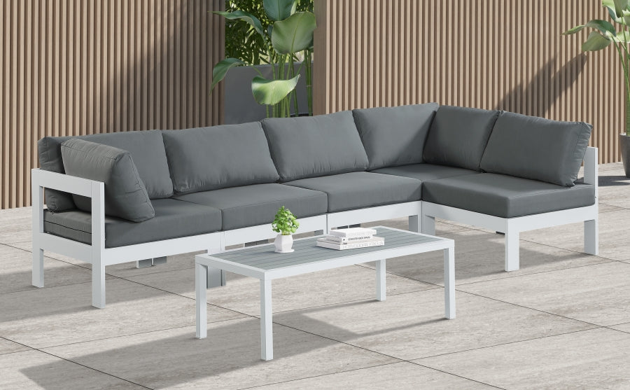 [HOT DEAL] Nizuc Fabric / Foam / Aluminum Grey Outdoor Patio Modular Sectional