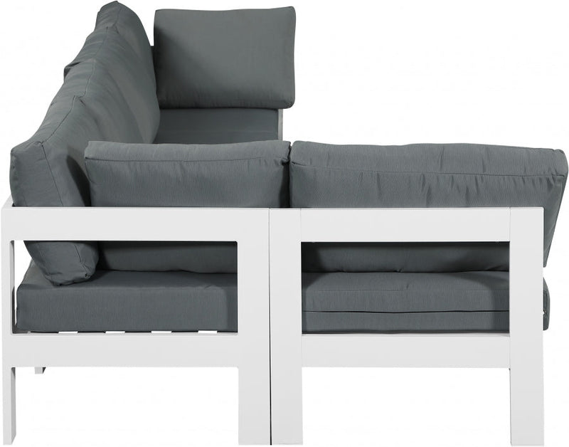 [HOT DEAL] Nizuc Fabric / Foam / Aluminum Grey Outdoor Patio Modular Sectional