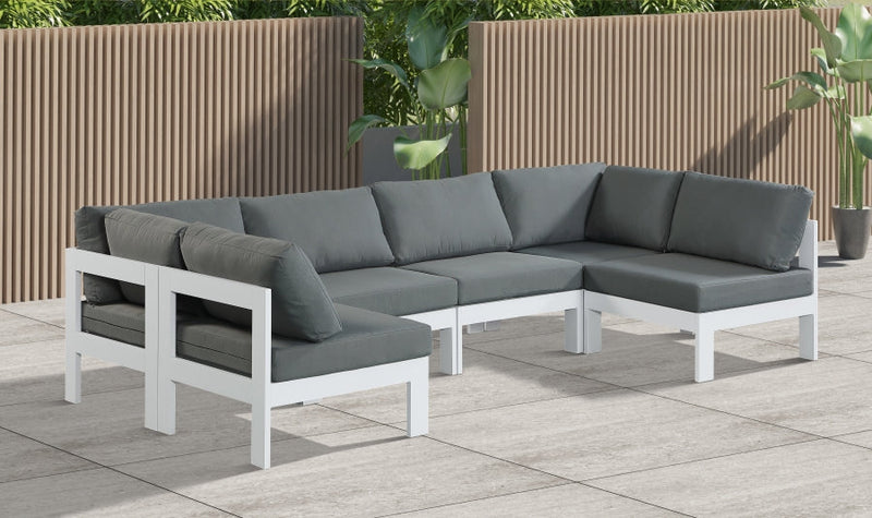 [HOT DEAL] Nizuc Fabric / Foam / Aluminum Grey Outdoor Patio Modular Sectional