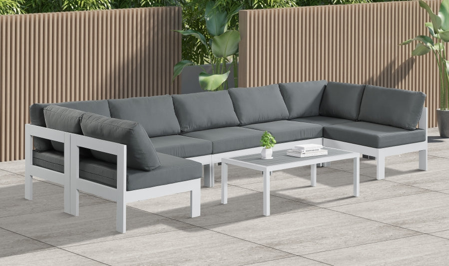 [HOT DEAL] Nizuc Fabric / Foam / Aluminum Grey Outdoor Patio Modular Sectional