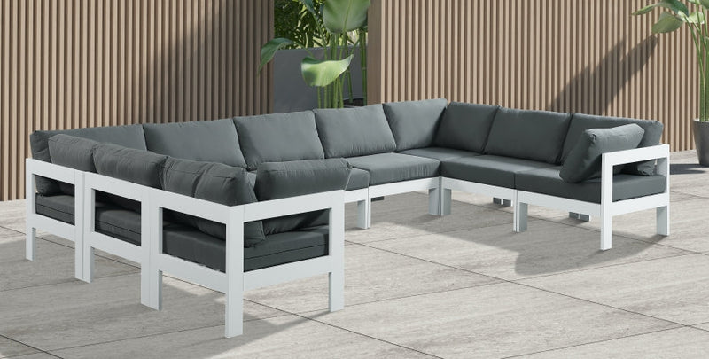 [HOT DEAL] Nizuc Fabric / Foam / Aluminum Grey Outdoor Patio Modular Sectional