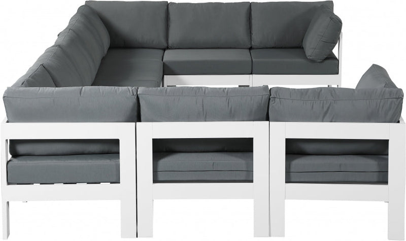 [HOT DEAL] Nizuc Fabric / Foam / Aluminum Grey Outdoor Patio Modular Sectional