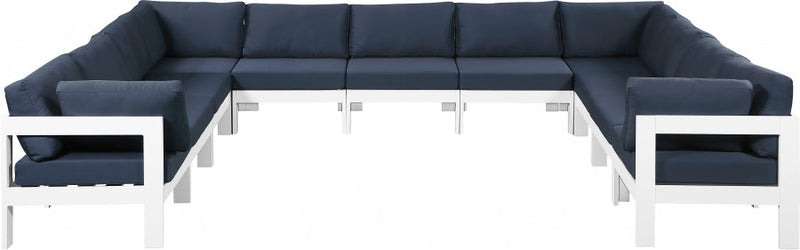 [HOT DEAL] Nizuc Fabric / Foam / Aluminum Navy Outdoor Patio Modular Sectional