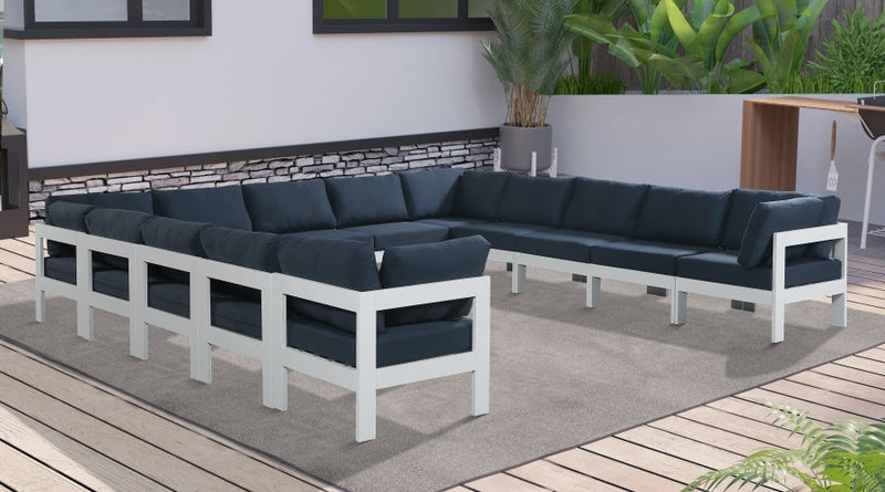 [HOT DEAL] Nizuc Fabric / Foam / Aluminum Navy Outdoor Patio Modular Sectional