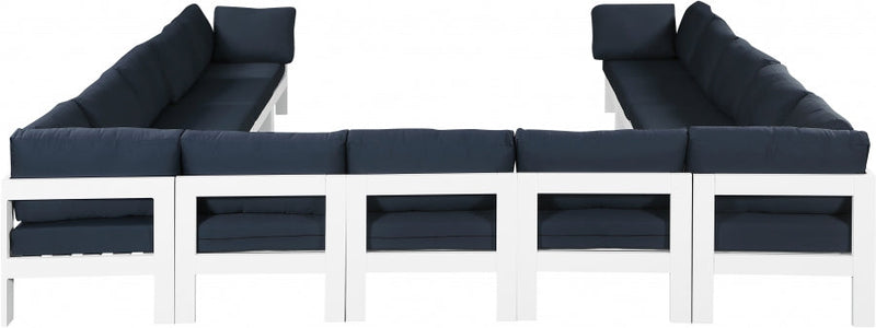 [HOT DEAL] Nizuc Fabric / Foam / Aluminum Navy Outdoor Patio Modular Sectional