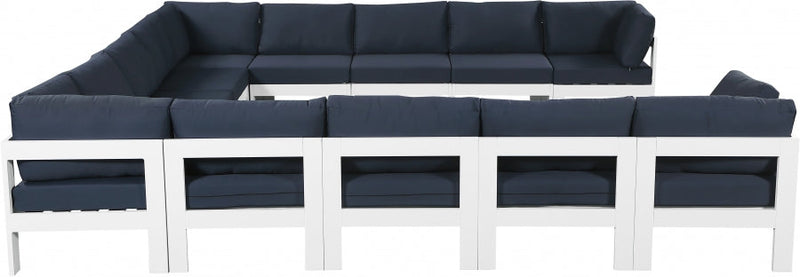 [HOT DEAL] Nizuc Fabric / Foam / Aluminum Navy Outdoor Patio Modular Sectional