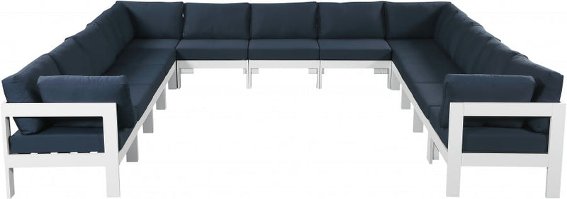 [HOT DEAL] Nizuc Fabric / Foam / Aluminum Navy Outdoor Patio Modular Sectional