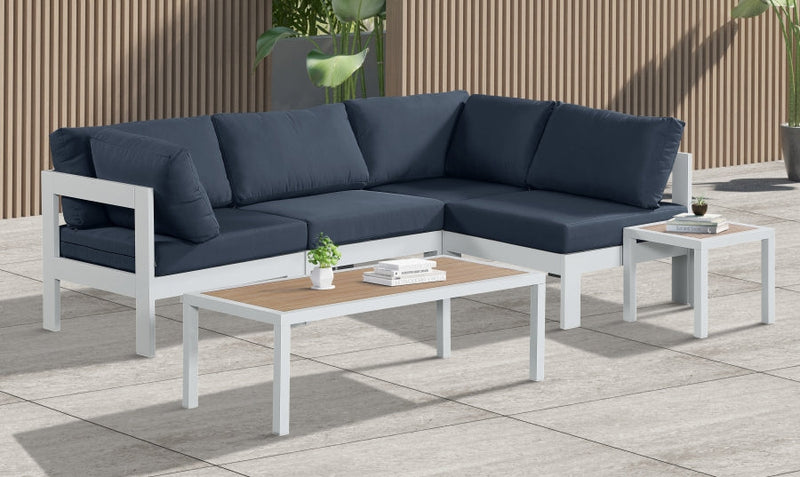 [HOT DEAL] Nizuc Fabric / Foam / Aluminum Navy Outdoor Patio Modular Sectional