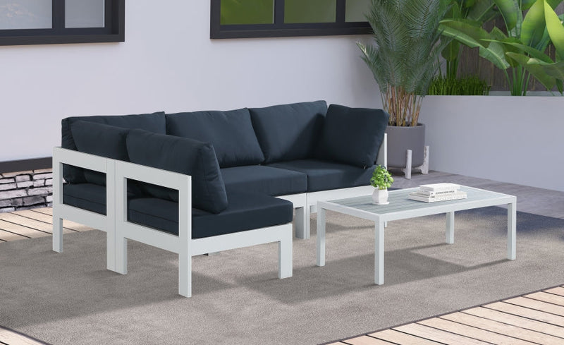 [HOT DEAL] Nizuc Fabric / Foam / Aluminum Navy Outdoor Patio Modular Sectional
