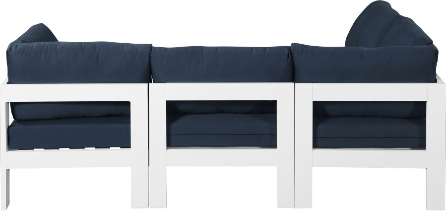 [HOT DEAL] Nizuc Fabric / Foam / Aluminum Navy Outdoor Patio Modular Sectional