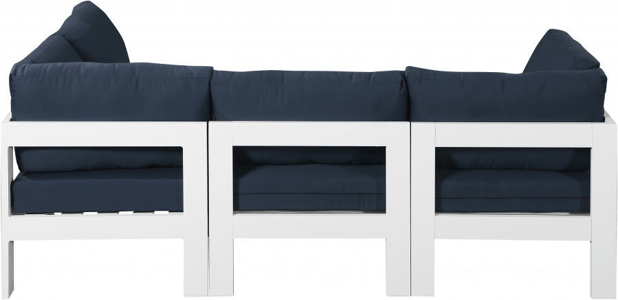 [HOT DEAL] Nizuc Fabric / Foam / Aluminum Navy Outdoor Patio Modular Sectional