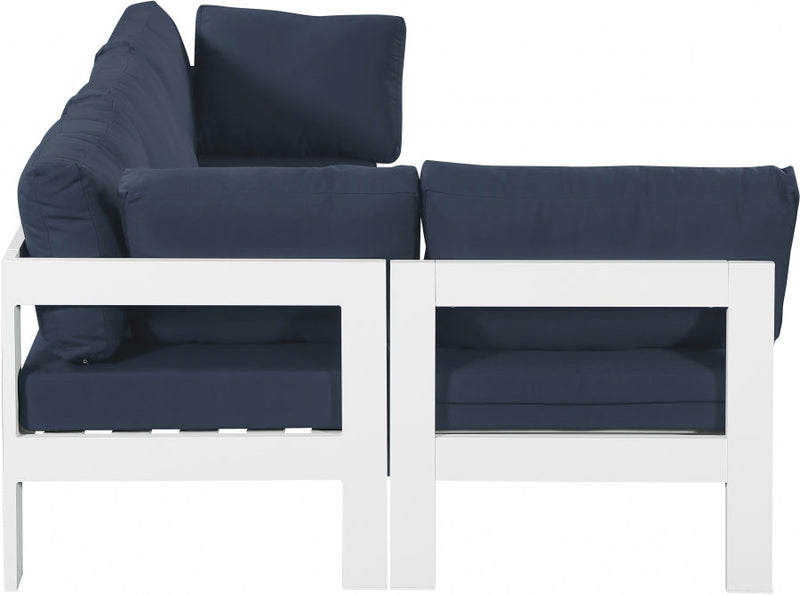 [HOT DEAL] Nizuc Fabric / Foam / Aluminum Navy Outdoor Patio Modular Sectional