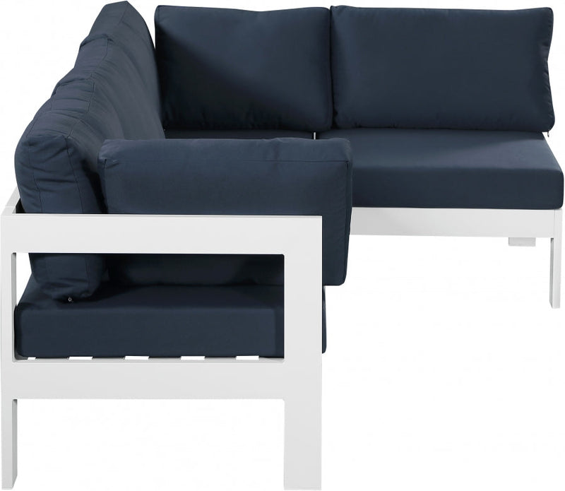 [HOT DEAL] Nizuc Fabric / Foam / Aluminum Navy Outdoor Patio Modular Sectional