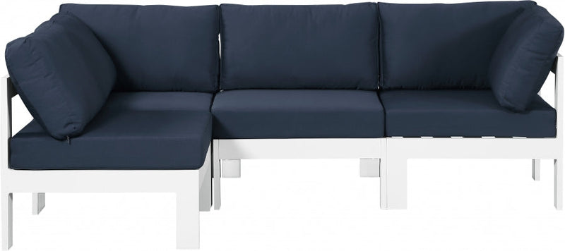 [HOT DEAL] Nizuc Fabric / Foam / Aluminum Navy Outdoor Patio Modular Sectional