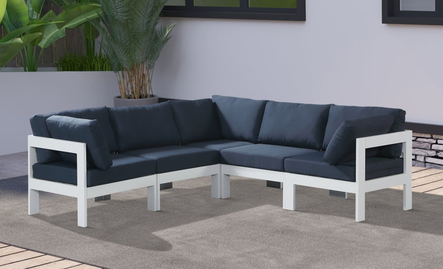[HOT DEAL] Nizuc Fabric / Foam / Aluminum Navy Outdoor Patio Modular Sectional