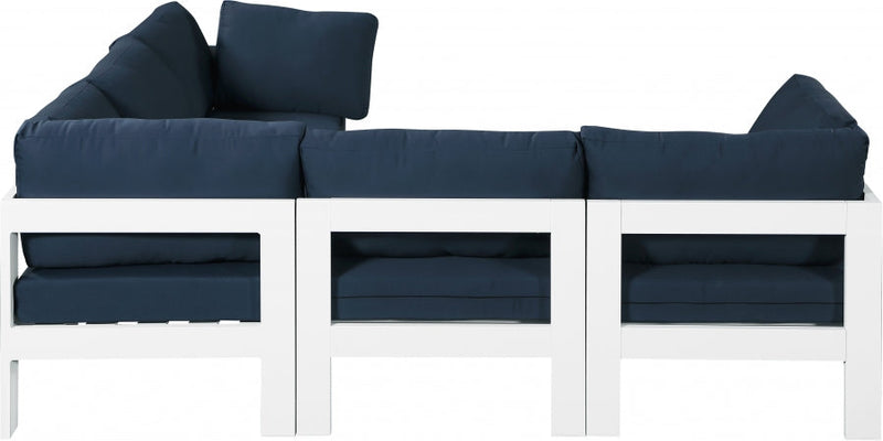 [HOT DEAL] Nizuc Fabric / Foam / Aluminum Navy Outdoor Patio Modular Sectional