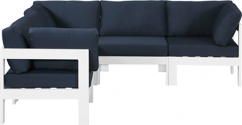 [HOT DEAL] Nizuc Fabric / Foam / Aluminum Navy Outdoor Patio Modular Sectional