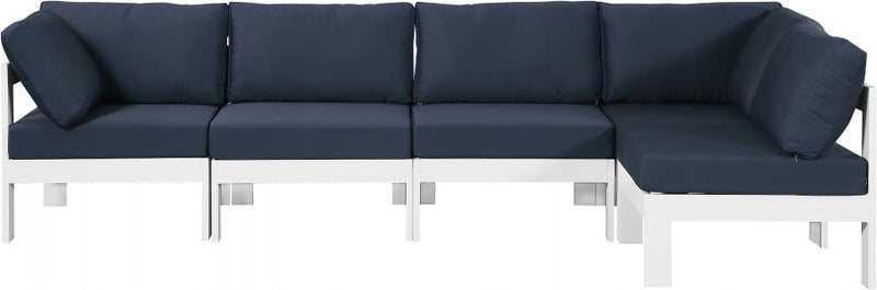 [HOT DEAL] Nizuc Fabric / Foam / Aluminum Navy Outdoor Patio Modular Sectional