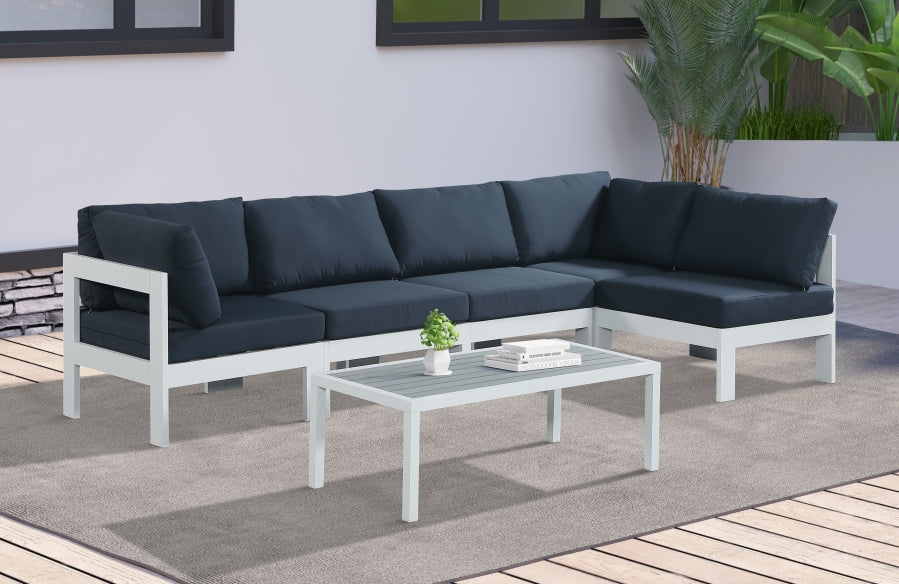 [HOT DEAL] Nizuc Fabric / Foam / Aluminum Navy Outdoor Patio Modular Sectional