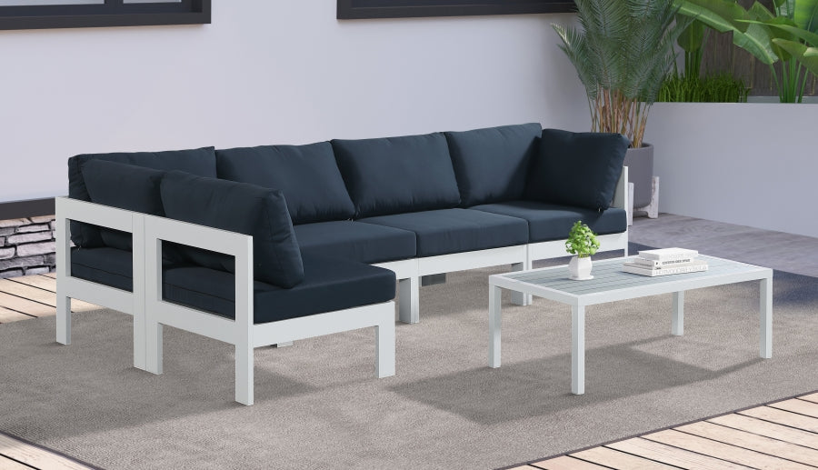 [HOT DEAL] Nizuc Fabric / Foam / Aluminum Navy Outdoor Patio Modular Sectional