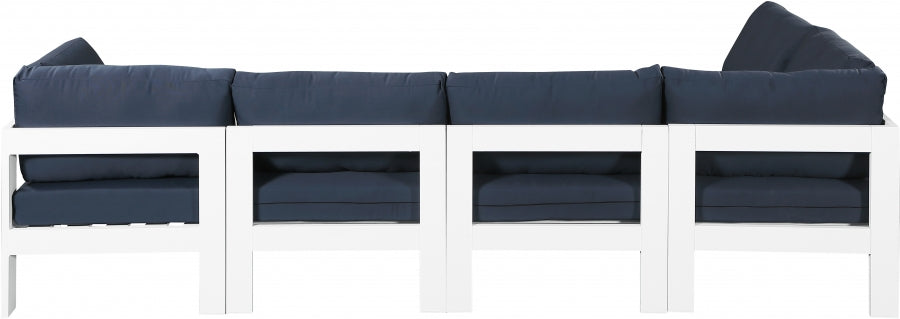 [HOT DEAL] Nizuc Fabric / Foam / Aluminum Navy Outdoor Patio Modular Sectional