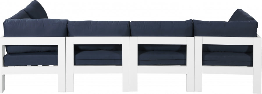 [HOT DEAL] Nizuc Fabric / Foam / Aluminum Navy Outdoor Patio Modular Sectional