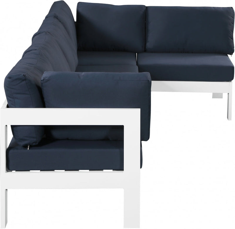[HOT DEAL] Nizuc Fabric / Foam / Aluminum Navy Outdoor Patio Modular Sectional