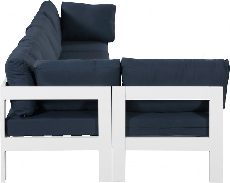 [HOT DEAL] Nizuc Fabric / Foam / Aluminum Navy Outdoor Patio Modular Sectional