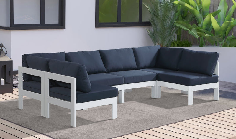 [HOT DEAL] Nizuc Fabric / Foam / Aluminum Navy Outdoor Patio Modular Sectional