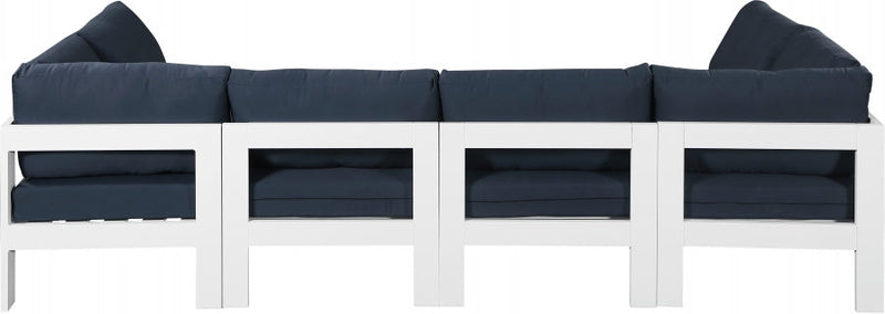 [HOT DEAL] Nizuc Fabric / Foam / Aluminum Navy Outdoor Patio Modular Sectional
