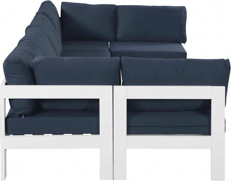 [HOT DEAL] Nizuc Fabric / Foam / Aluminum Navy Outdoor Patio Modular Sectional