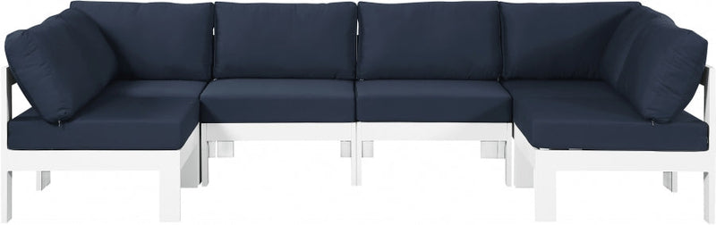 [HOT DEAL] Nizuc Fabric / Foam / Aluminum Navy Outdoor Patio Modular Sectional