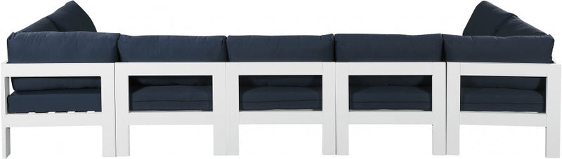 [HOT DEAL] Nizuc Fabric / Foam / Aluminum Navy Outdoor Patio Modular Sectional