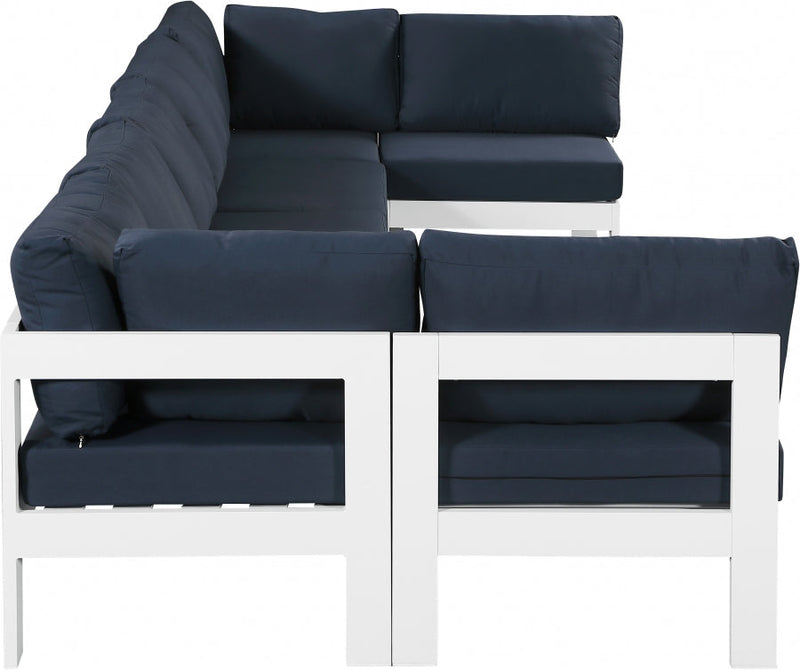 [HOT DEAL] Nizuc Fabric / Foam / Aluminum Navy Outdoor Patio Modular Sectional