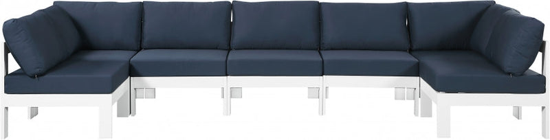 [HOT DEAL] Nizuc Fabric / Foam / Aluminum Navy Outdoor Patio Modular Sectional