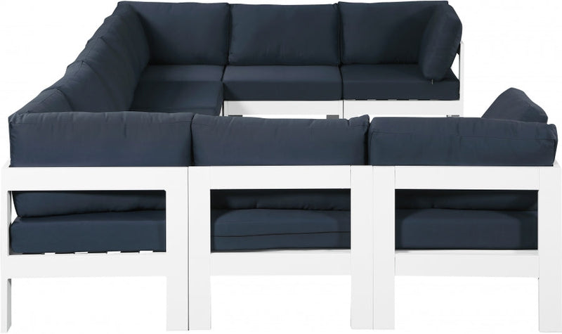 [HOT DEAL] Nizuc Fabric / Foam / Aluminum Navy Outdoor Patio Modular Sectional