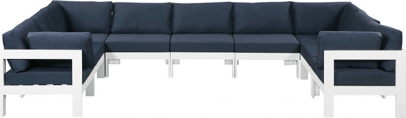 [HOT DEAL] Nizuc Fabric / Foam / Aluminum Navy Outdoor Patio Modular Sectional