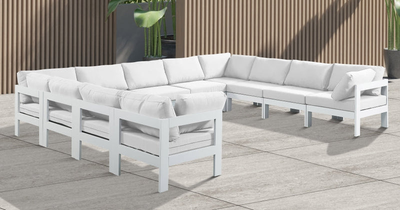 [HOT DEAL] Nizuc Fabric / Foam / Aluminum White Outdoor Patio Modular Sectional