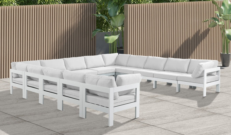 [HOT DEAL] Nizuc Fabric / Foam / Aluminum White Outdoor Patio Modular Sectional