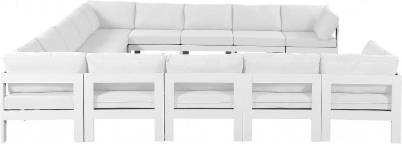 [HOT DEAL] Nizuc Fabric / Foam / Aluminum White Outdoor Patio Modular Sectional