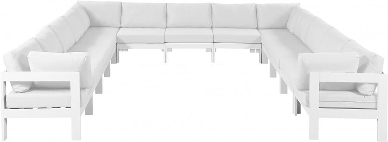 [HOT DEAL] Nizuc Fabric / Foam / Aluminum White Outdoor Patio Modular Sectional