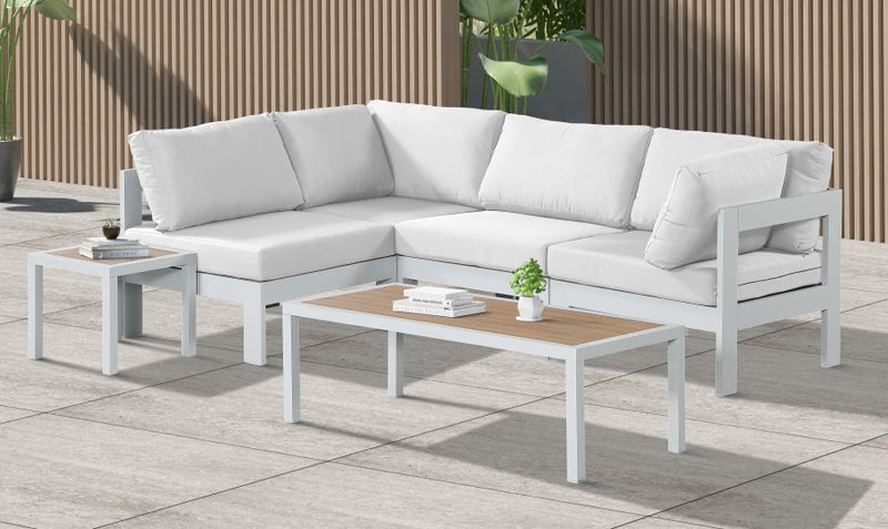 [HOT DEAL] Nizuc Fabric / Foam / Aluminum White Outdoor Patio Modular Sectional