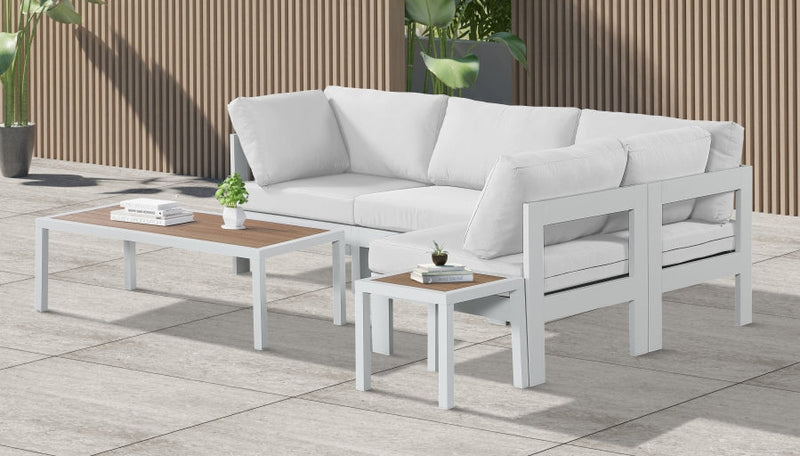 [HOT DEAL] Nizuc Fabric / Foam / Aluminum White Outdoor Patio Modular Sectional