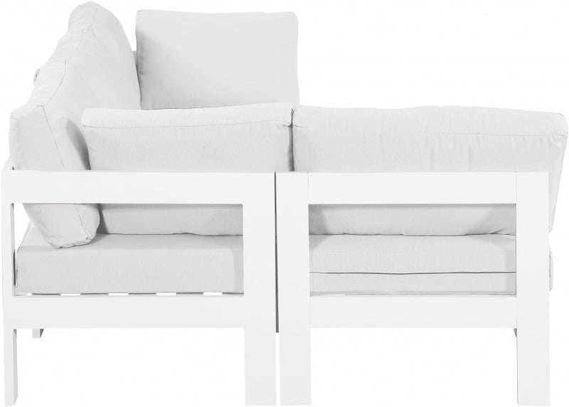 [HOT DEAL] Nizuc Fabric / Foam / Aluminum White Outdoor Patio Modular Sectional