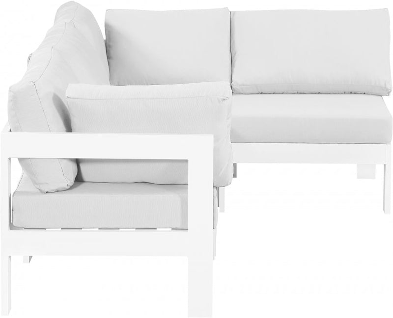 [HOT DEAL] Nizuc Fabric / Foam / Aluminum White Outdoor Patio Modular Sectional