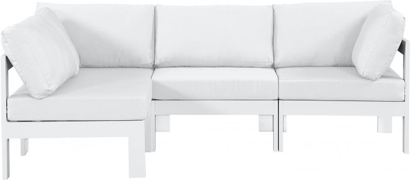 [HOT DEAL] Nizuc Fabric / Foam / Aluminum White Outdoor Patio Modular Sectional