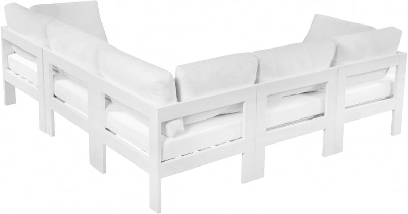 [HOT DEAL] Nizuc Fabric / Foam / Aluminum White Outdoor Patio Modular Sectional