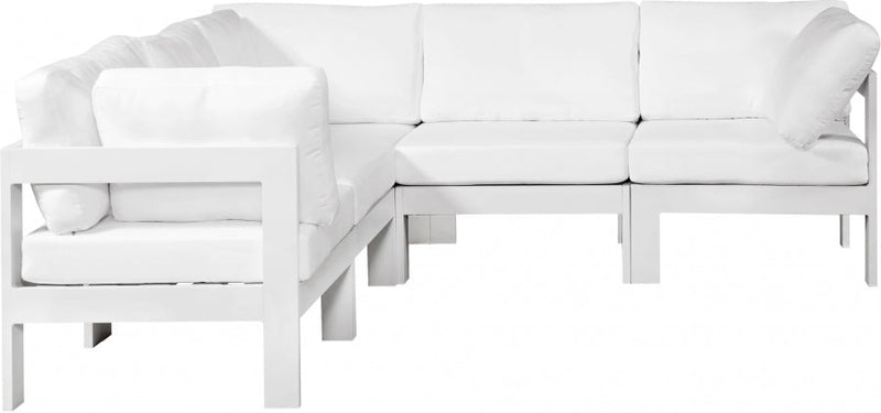 [HOT DEAL] Nizuc Fabric / Foam / Aluminum White Outdoor Patio Modular Sectional