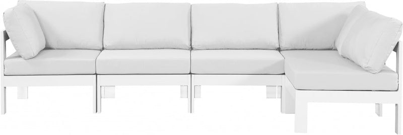 [HOT DEAL] Nizuc Fabric / Foam / Aluminum White Outdoor Patio Modular Sectional
